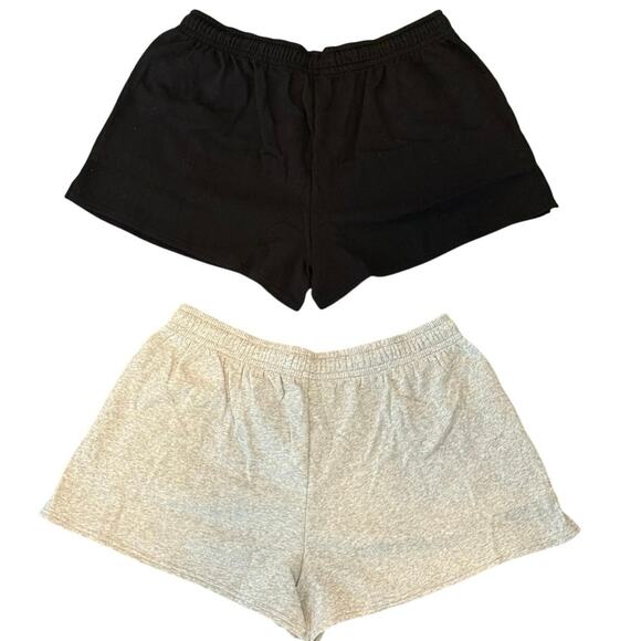 2-Pack of Black and Grey Better Cotton Fleece Women’s Shorts XXL - Picture 3 of 3